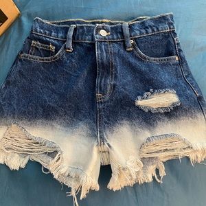 High waisted jean shorts
